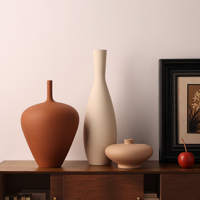 Pampas Grass Decor - Capiron nórdico retro vaso de cerâmica
