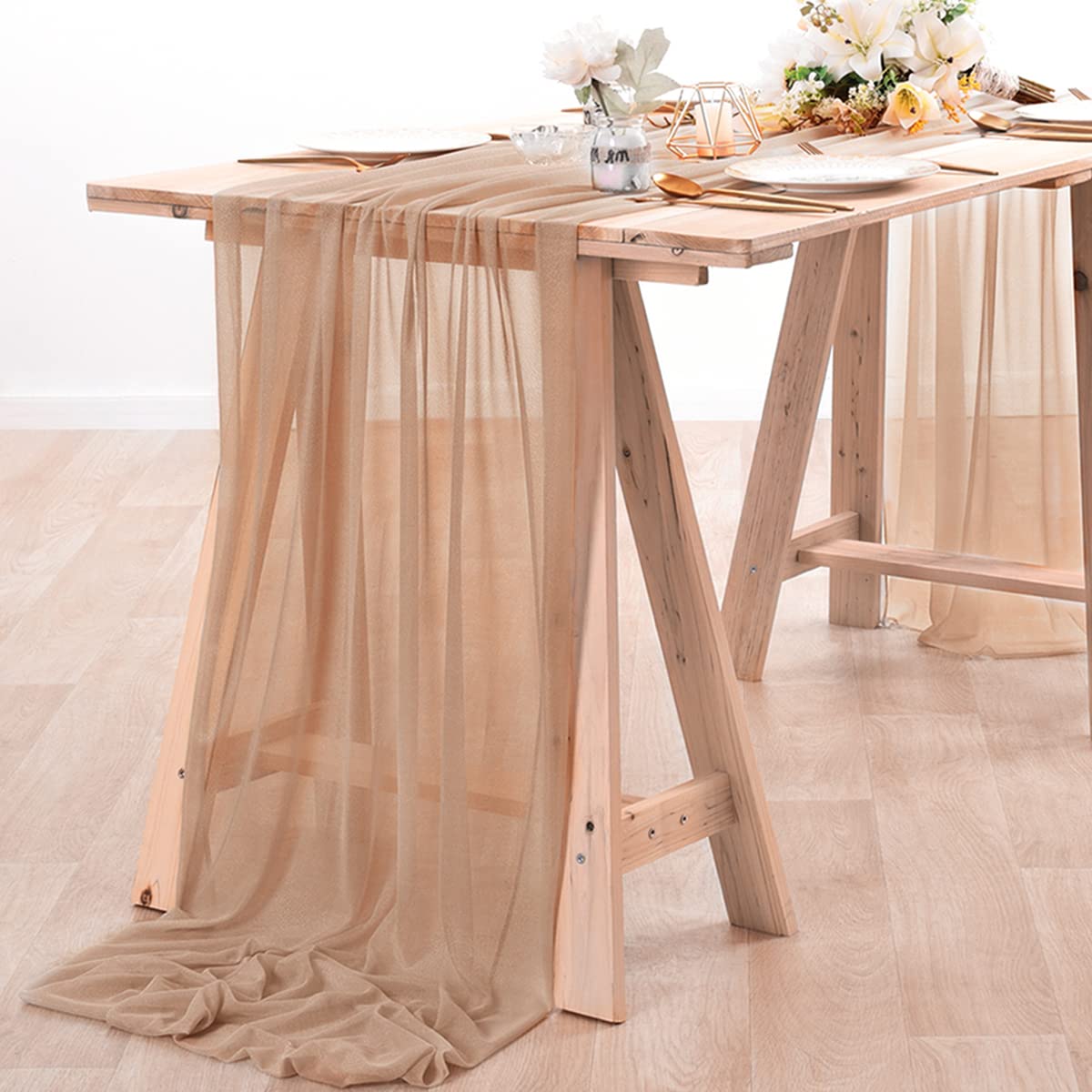 Linen Table Runner - Corredor de mesa de chiffon, tecido