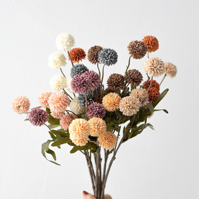 Pampas Grass Decor - 5 cabeças dandelion flores artificiais buquê