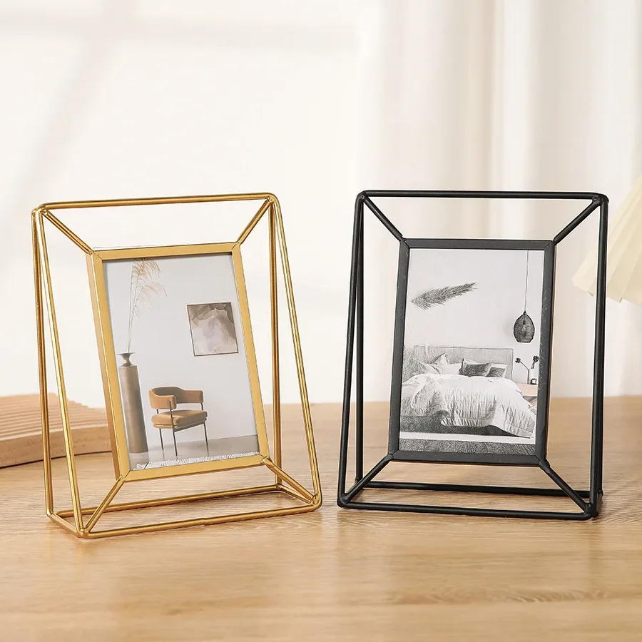 Bamboo Photo Frame - Moldura retangular de metal para fotografias,
