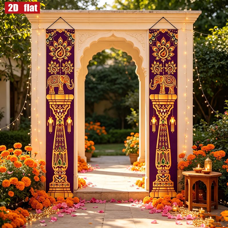 Home Decor Indonesia - VIKAMA 2 Peças Banner de Varanda