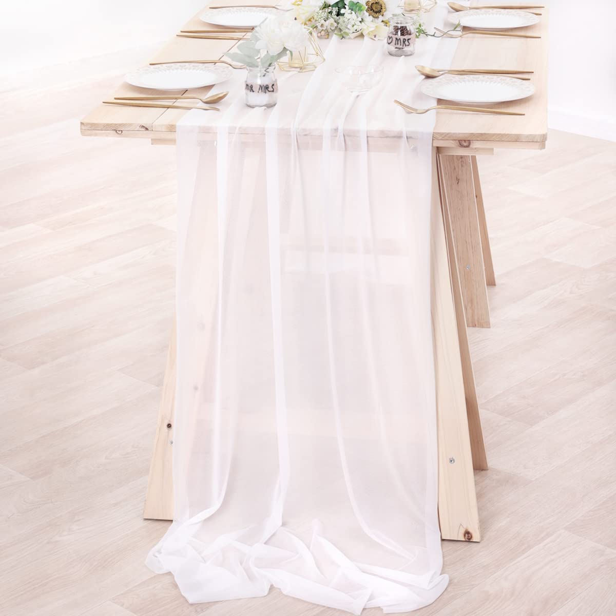 Corredor de mesa de chiffon, t - Linen Table Runner avaliação e preço