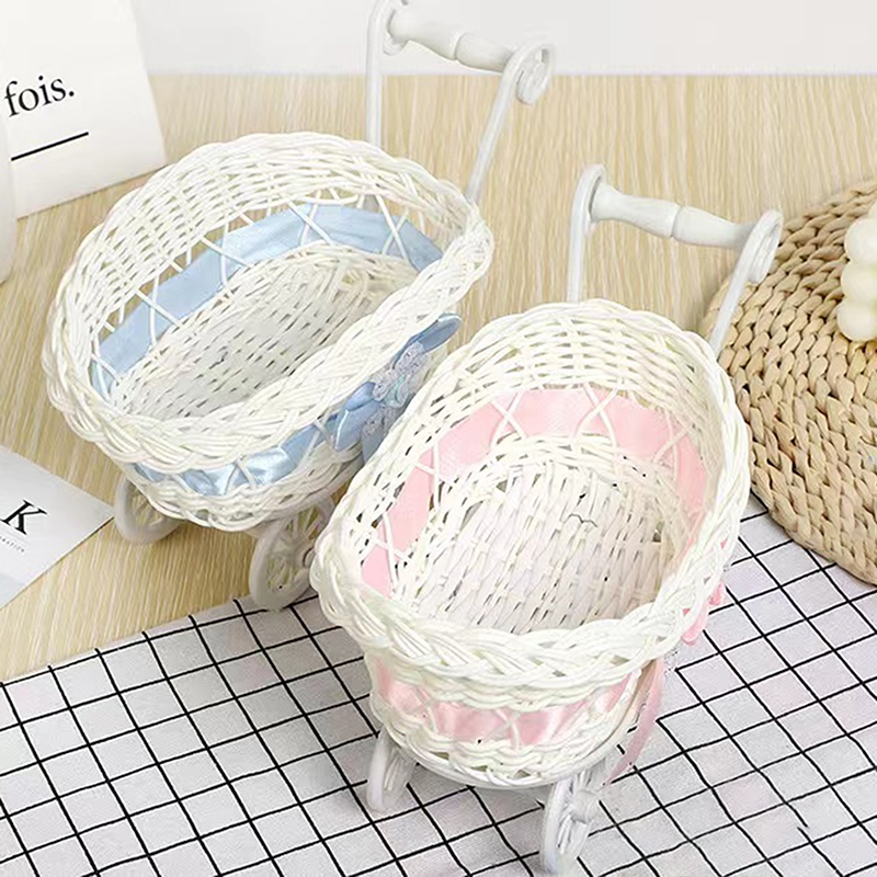 1 pçs cesta carrinho de bebê c - Rattan Plant Basket avaliação e preço