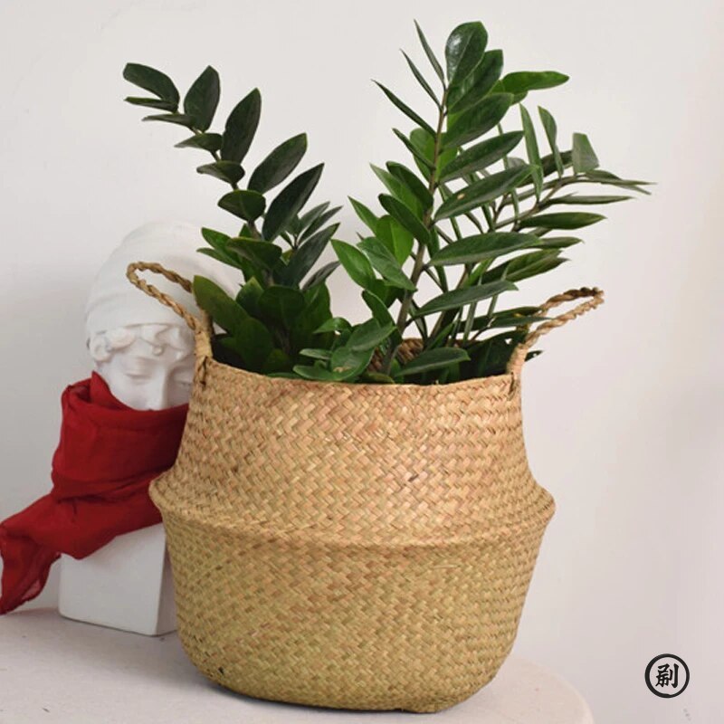 Cesta de vime organizador de b - Rattan Plant Basket avaliação e preço