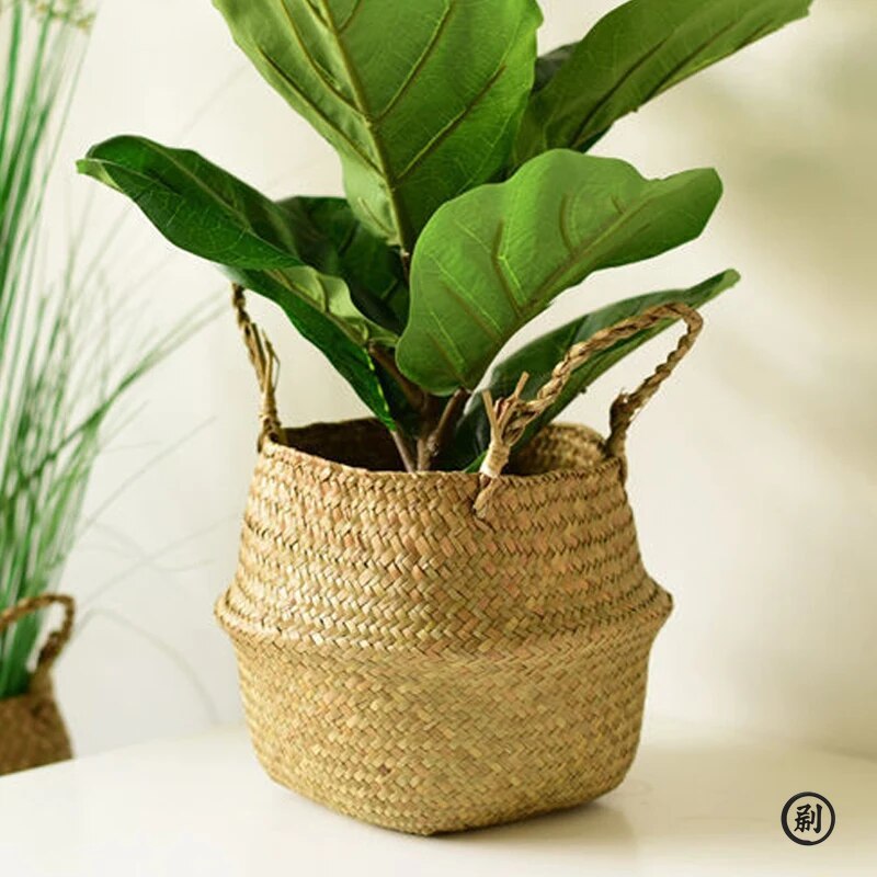 Cesta de vime organizador de b - Rattan Plant Basket avaliação e preço